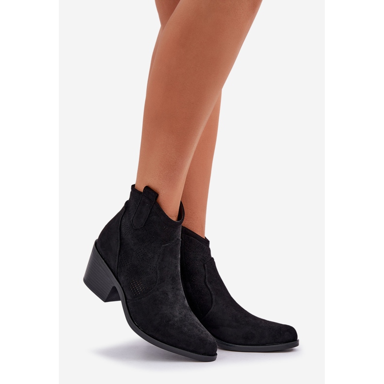 Bottes de cowboy pour Eco en daim oliazowe s.barski hy51-061 noir 1