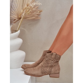 Jezzi Openwork Women's Bas Talons beige 2
