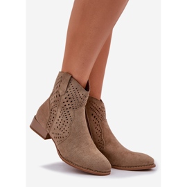 Jezzi Openwork Women's Bas Talons beige 1