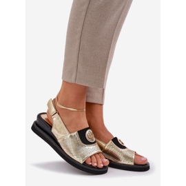 Jezzi Sandales féminines pour coins d'or avec un ornement 1 Jezzi Sandales féminines pour coins d'or avec un ornement 1
