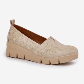 Jezzi Chaussures pour femmes avec un motif de coin or ouvert d'or 4