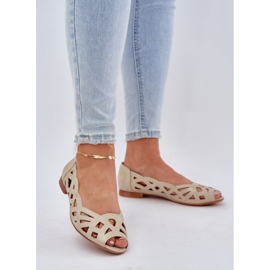 Jezzi Ballerines ouvertes avec des doigts nus or d'or 2