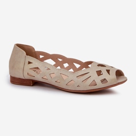 Jezzi Ballerines ouvertes avec des doigts nus or d'or 4