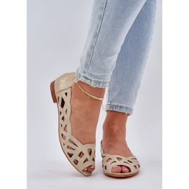 Jezzi Ballerines ouvertes avec des doigts nus or d'or 5