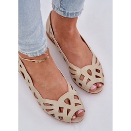Jezzi Ballerines ouvertes avec des doigts nus or d'or 7