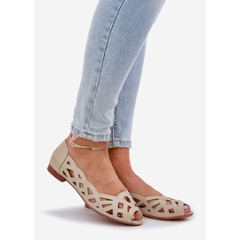 Jezzi Ballerines ouvertes avec des doigts nus or d'or 1