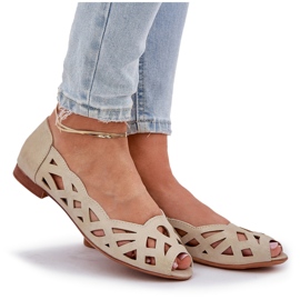 Jezzi Ballerines ouvertes avec des doigts nus or d'or 8