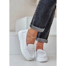 Modages en cuir ouverts pour femmes sur la plate-forme blanche 2
