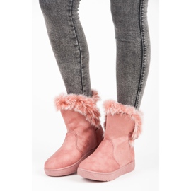 Bottes de neige en daim rose 7