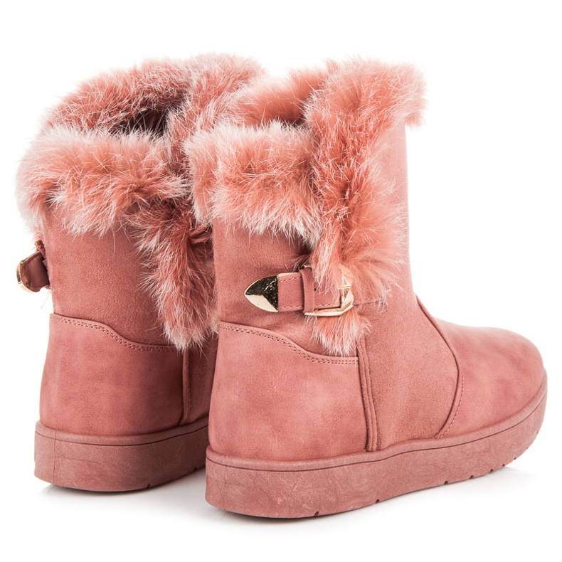 Bottes de neige en daim rose 1