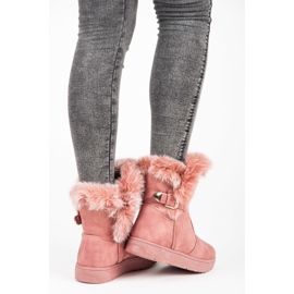 Bottes de neige en daim rose 6