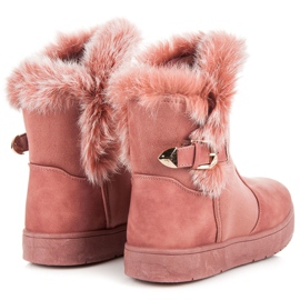 Bottes de neige en daim rose 3