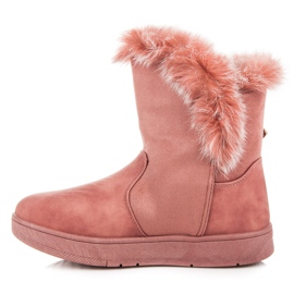 Bottes de neige en daim rose 4