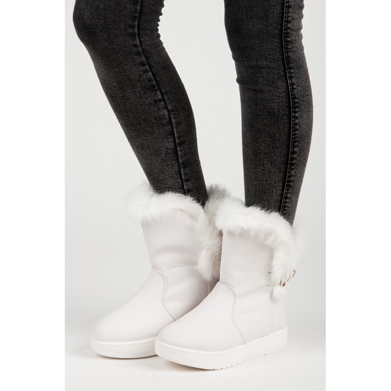 Bottes de neige en daim blanche 1