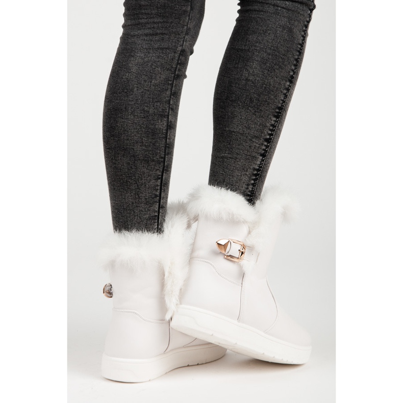 Bottes de neige en daim blanche 2