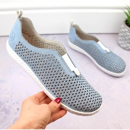 Chaussures ajourées confortables Rieker W RKR653 bleu 5