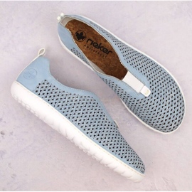Chaussures ajourées confortables Rieker W RKR653 bleu 8