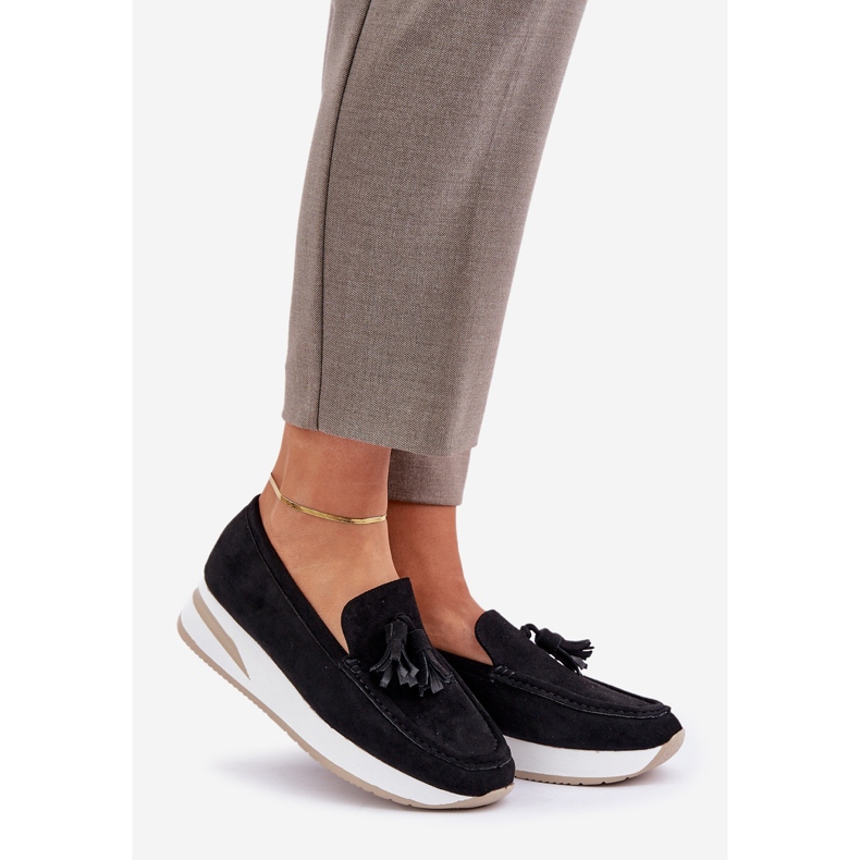 Mocassins sur un délicat coin écologique noir 1