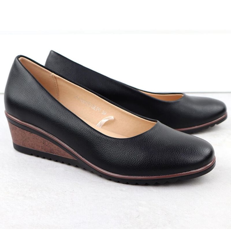 Vinceza Chaussures pour Vincez Wedge en 58475 Jan360a le noir 2