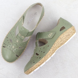 Chaussures pour femmes avec velcro, Openwork Green Rieker 44852-52 vert 7
