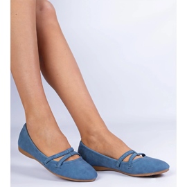 Ballerinas féminines bleues en écos de Matt 2