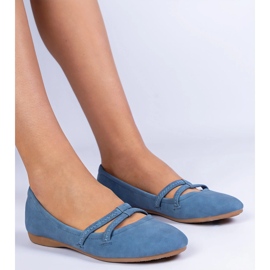 Ballerinas féminines bleues en écos de Matt 1