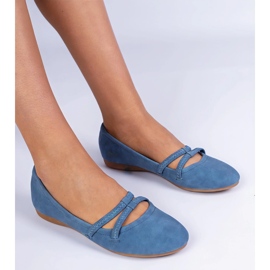 Ballerinas féminines bleues en écos de Matt 3