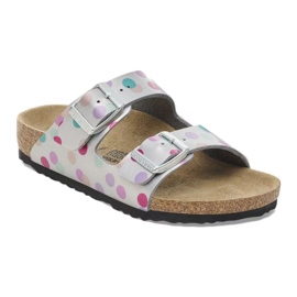 Birkenstock Arizona BS 1029805 flops en pois argent 1 Birkenstock Arizona BS 1029805 flops en pois argent 1