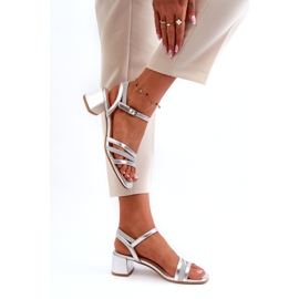 Sandales Eco-Pleather pour femmes Sergio Leone SK046 Silver Sole argent 3