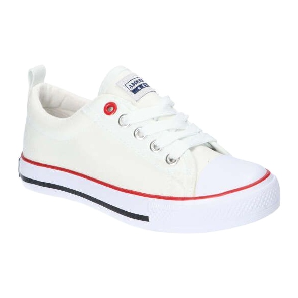 American Club Baskets aux enfants classiques blancs liés aux American LH25 1