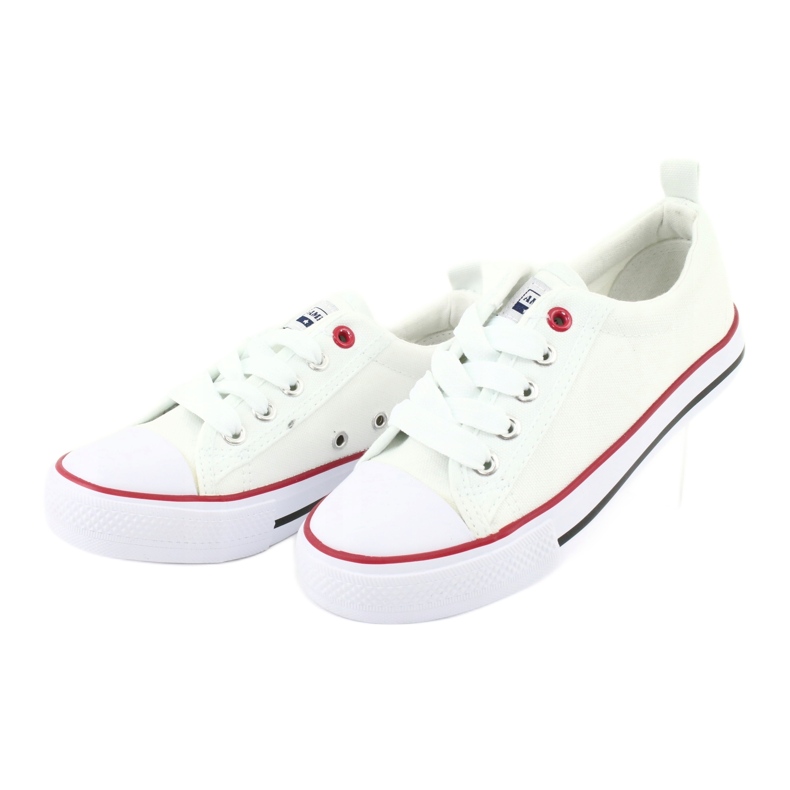 American Club Baskets aux enfants classiques blancs liés aux American LH25 3