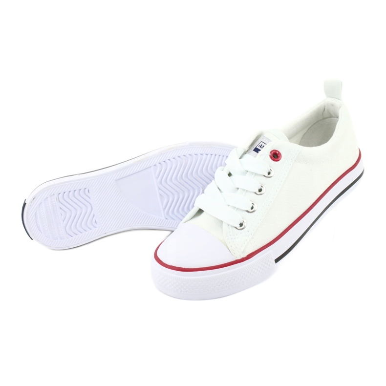 American Club Baskets aux enfants classiques blancs liés aux American LH25 4