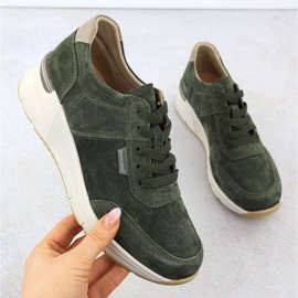 Baskets en cuir sur coin Sergio Leone SP104 cales en daim vert 1