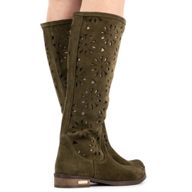 Olivier Boots femme vertes ajourées 5