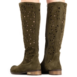 Olivier Boots femme vertes ajourées 6