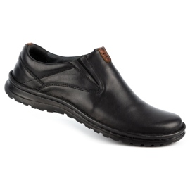 Kampol Mocassins homme en cuir 12KAM noir le noir 1
