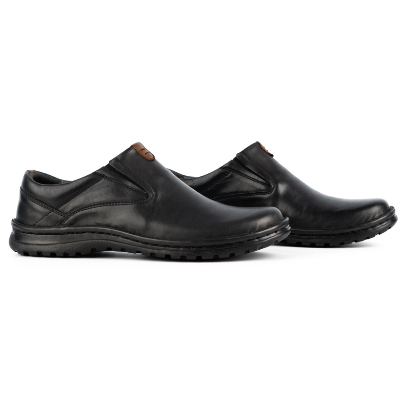 Kampol Mocassins homme en cuir 12KAM noir 2