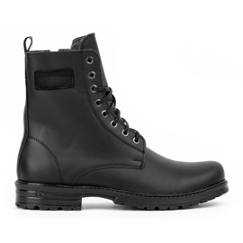 Polbut Bottes militaires en cuir polonais pour hommes 2118S noires 1