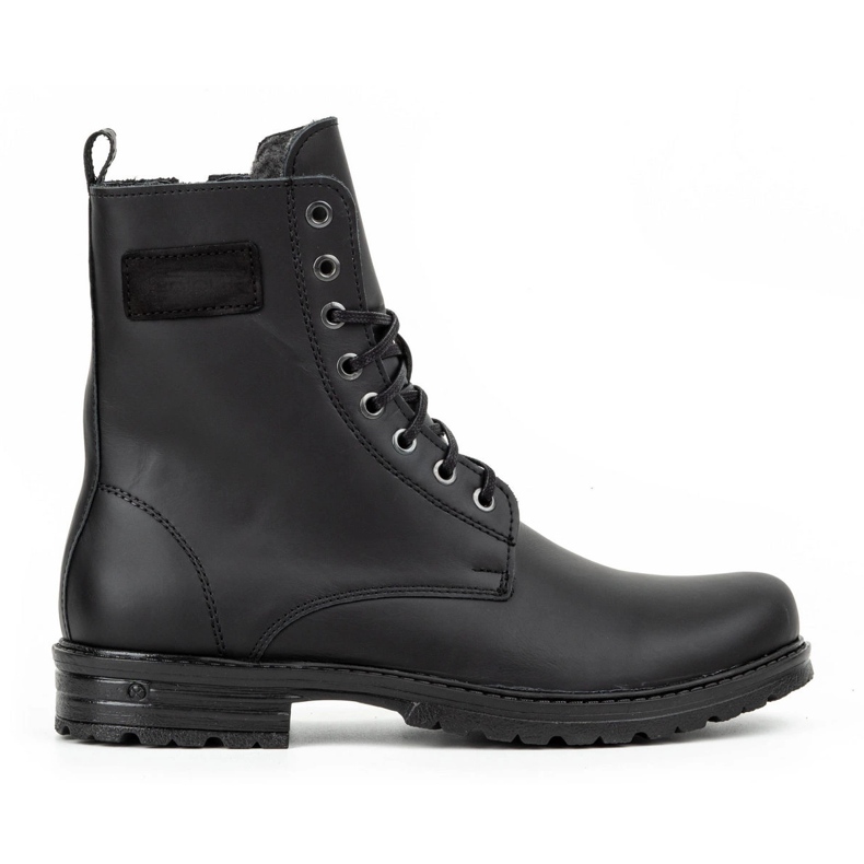 Polbut Bottes militaires en cuir polonais pour hommes 2118S noires 1