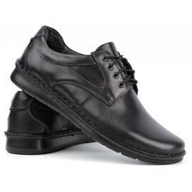 Kampol Chaussures décontractées en cuir pour hommes 13/27 visage noir 2