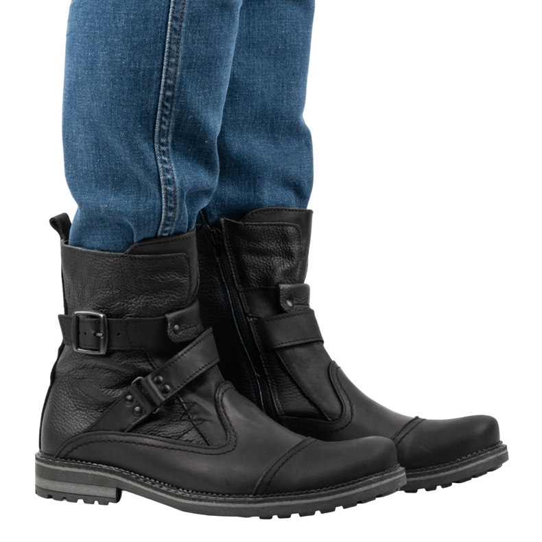 Olivier Bottes homme en cuir Chelsea boots 82KZ noir 1