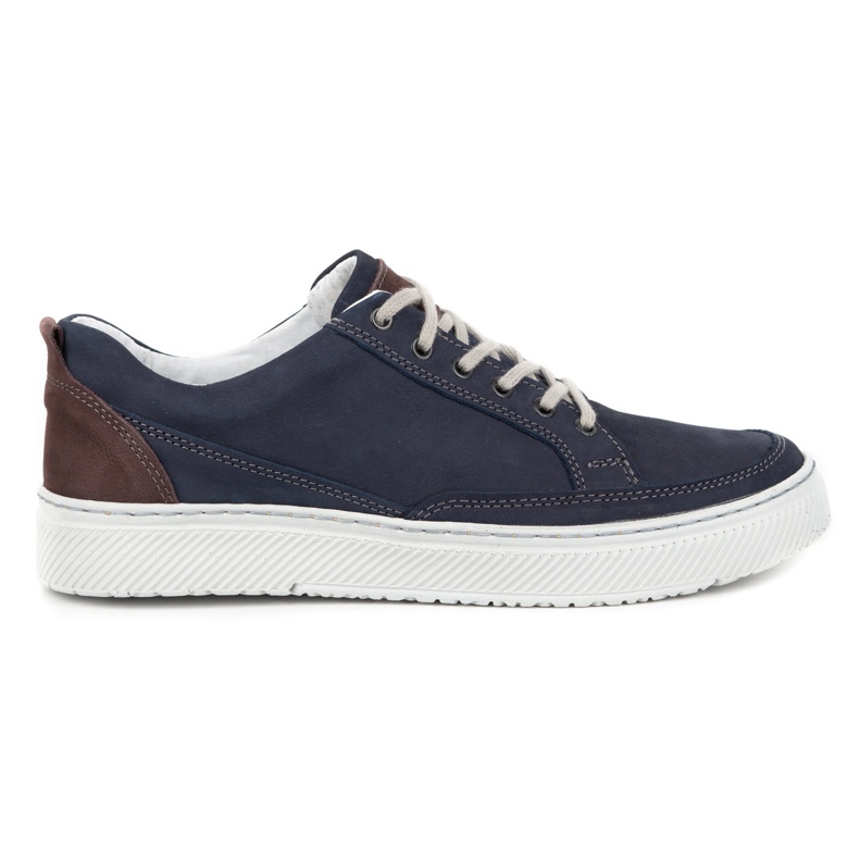 Olivier Chaussures en cuir pour hommes Baskets 950MA bleu marine 2