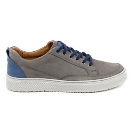 Olivier Chaussures Baskets en cuir pour homme 950MA gris 1 Olivier Chaussures Baskets en cuir pour homme 950MA gris 1