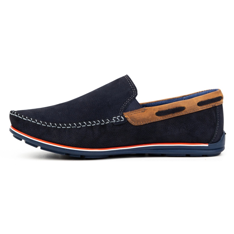 KOMODO Mocassins homme en cuir 920K, bleu marine 1