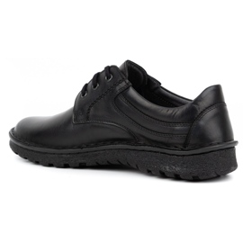 Kampol Chaussures classiques pour hommes 15KAM, cuir noir 1