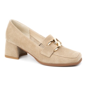 Exquisite Escarpins à talons femme en daim 1355EX, beige 4