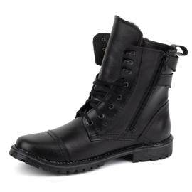 Olivier Bottes de moto militaires pour hommes, cuir, 83KZ, noires le noir 2