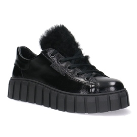Pollonus Chaussures en cuir pour femmes Polonus noir pour 5-1578-005 1