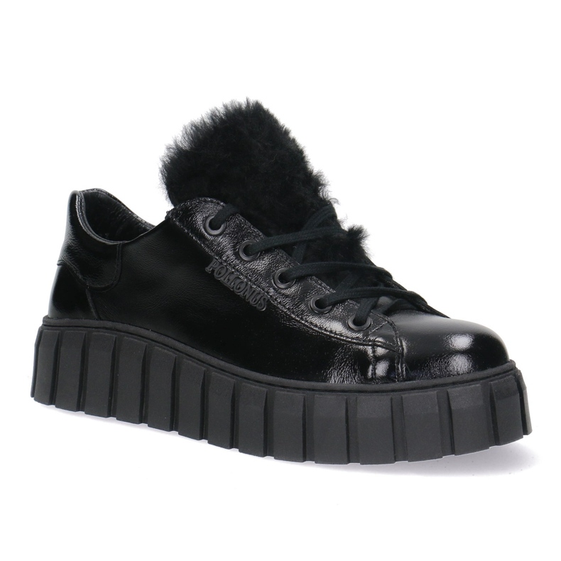 Pollonus Chaussures en cuir pour femmes Polonus noir pour 5-1578-005 1