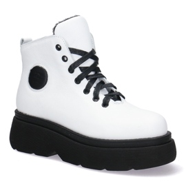 KOMODO Bottes en cuir pour femmes sur une seule semelle Pollonus blanc 5-1567-004 blanche 8